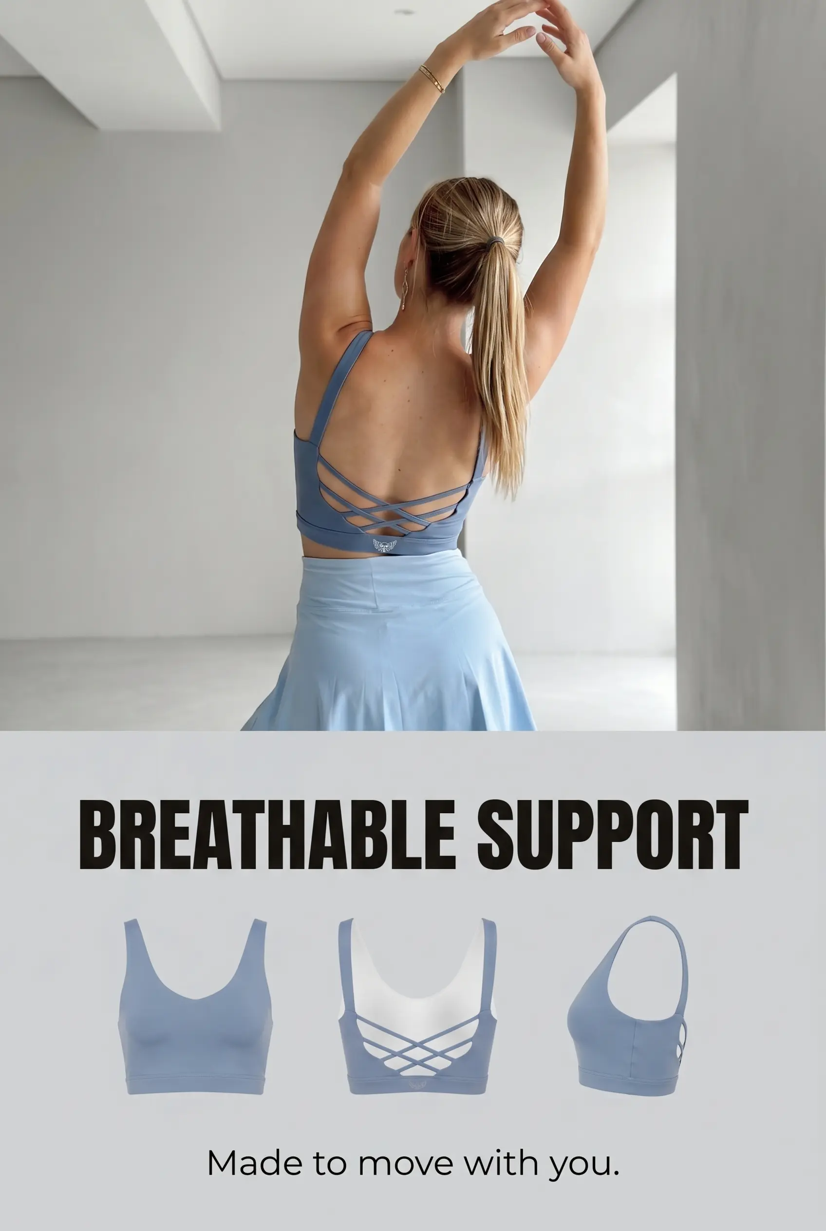 Open Back Criss-Cross Sports Bra