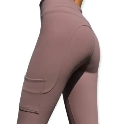 Thigh Pocket Yoga Leggings in Pink Purple