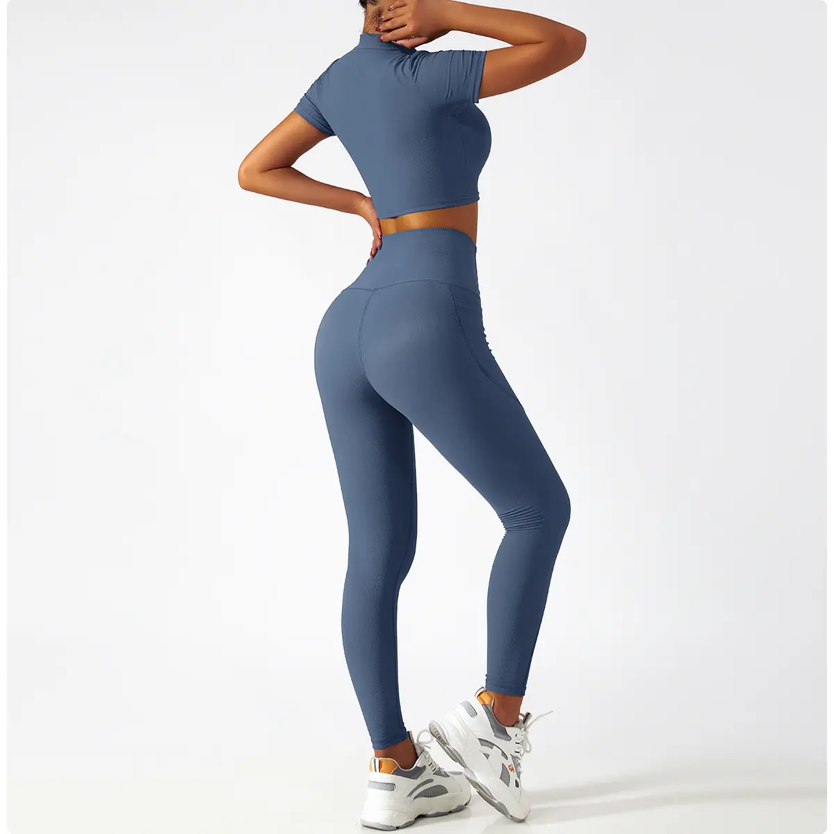 High-waisted Ribbed Pocket Leggings