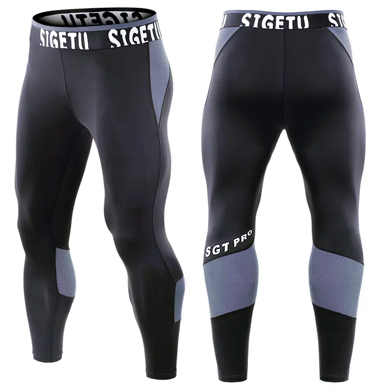 Men's Compression Leggings - Black & Grey
