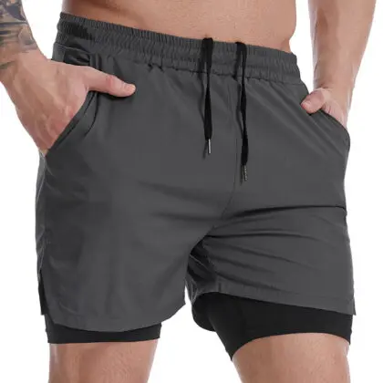 Men's Breathable Quick-dry Shorts Dark Grey & Black